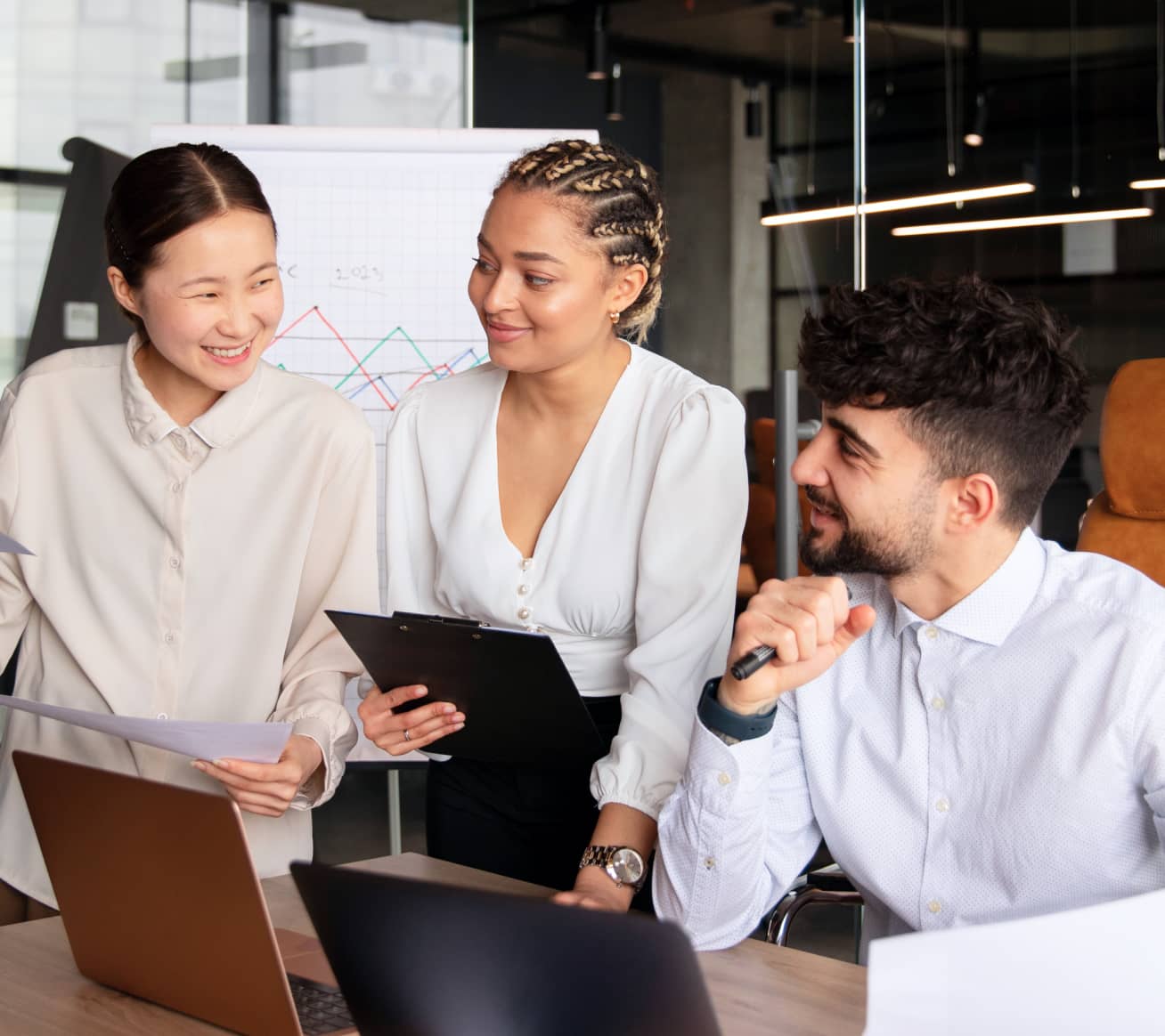 Three Happy People Coworkers